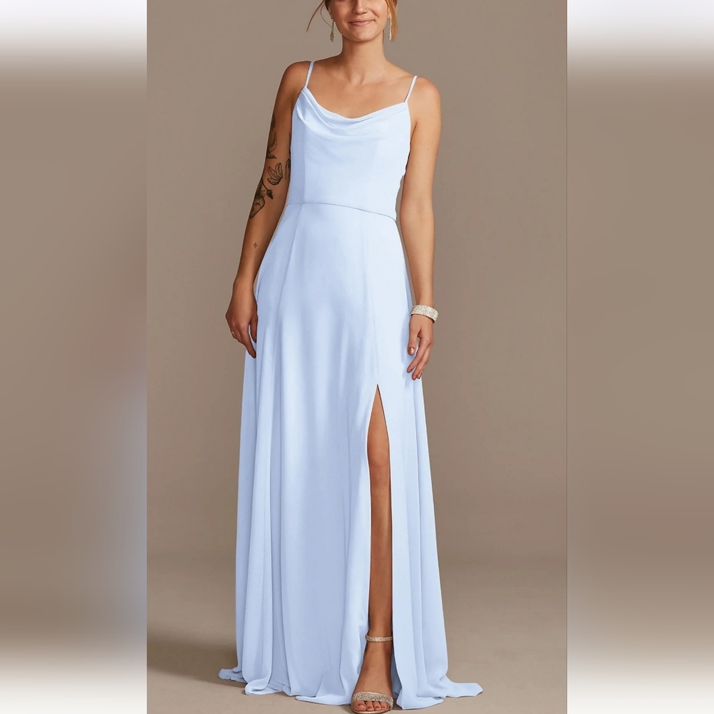 David's Bridal Light Blue Dress